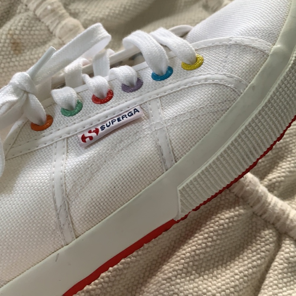 SUPERGA 2750 cotu classic white sneakers size 41 / 9.5 10 LIKE NEW
